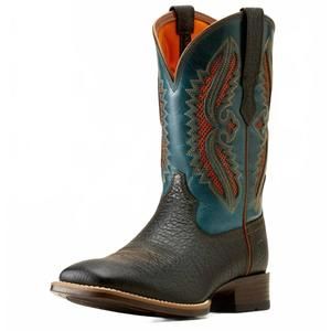 NEW ARIAT men's rowder venttek 360 bantam weight cowboy boots in black/teal